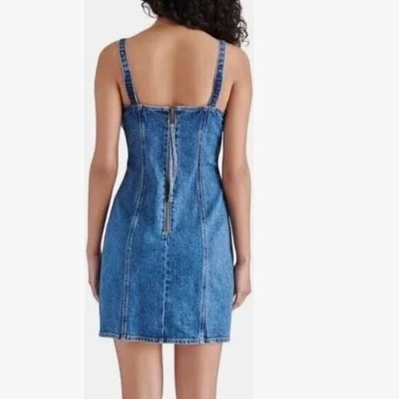NWT Steve Madden Corset Denim Minidress.  Size L - Picture 3 of 8